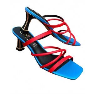 NEW EXE women's natalie criss-cross strap sandal in red